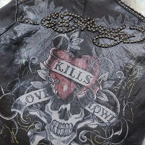 Ed Hardy by Christian Audigier leather Jacket